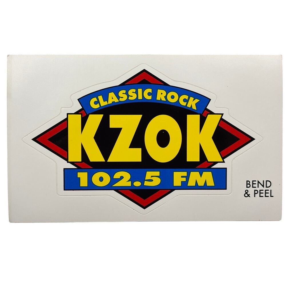 Vtg 90s Classic Rock KZOK FM 102.5 Seattle PNW radio station sticker un-used